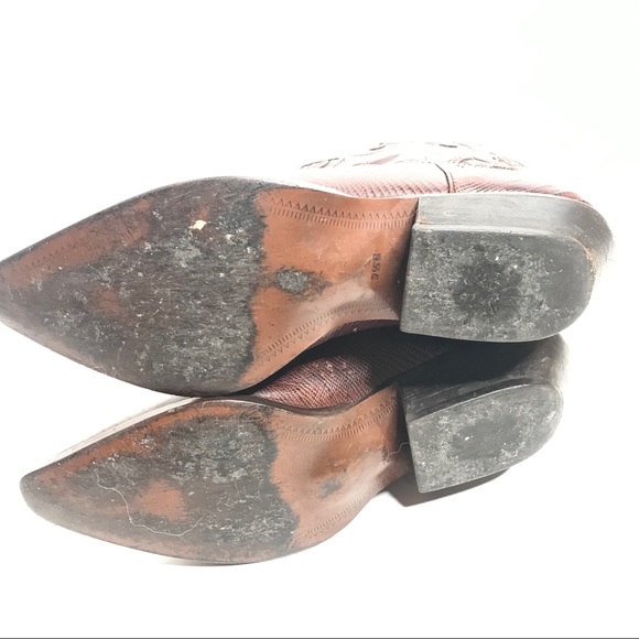 NINE WEST Vintage Cowboy Leather Boots 7.5 - Picture 5 of 13